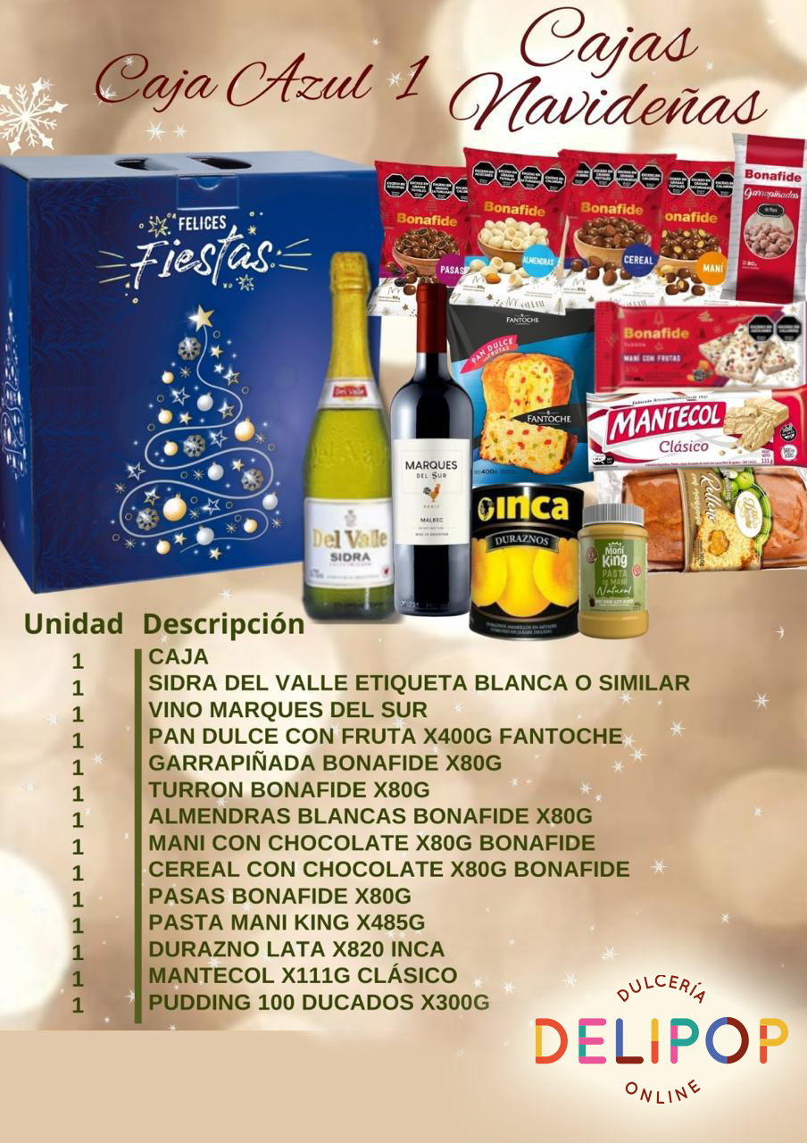 Caja navideña azul 1