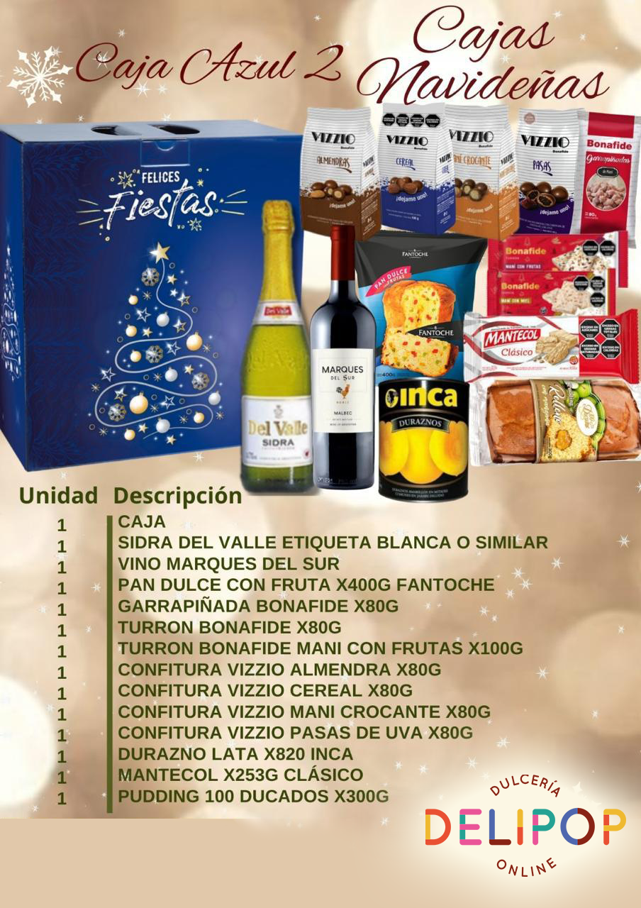 Caja navideña azul 2