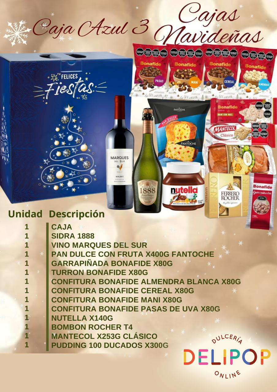Caja navideña azul 3